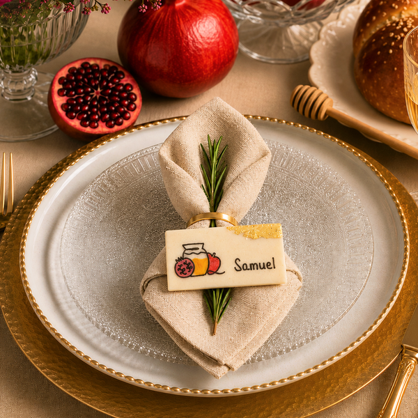 luxe personalized rosh hashanah place settings - 1 piece