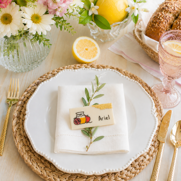 luxe personalized rosh hashanah place settings - 1 piece