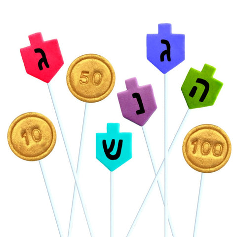 hanukkah dreidels & gelt