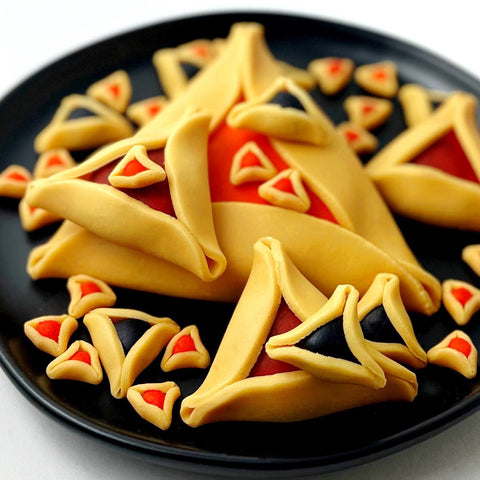 sierpinski hamantaschen purim plate closeup