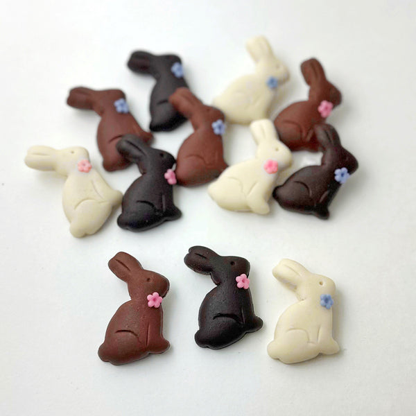 marzipan easter chocolate bunnies portrait