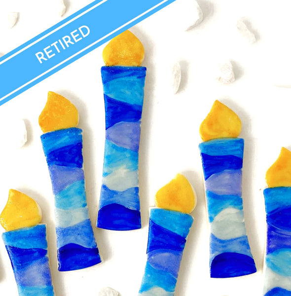 hanukkah blue ombré menorah candles