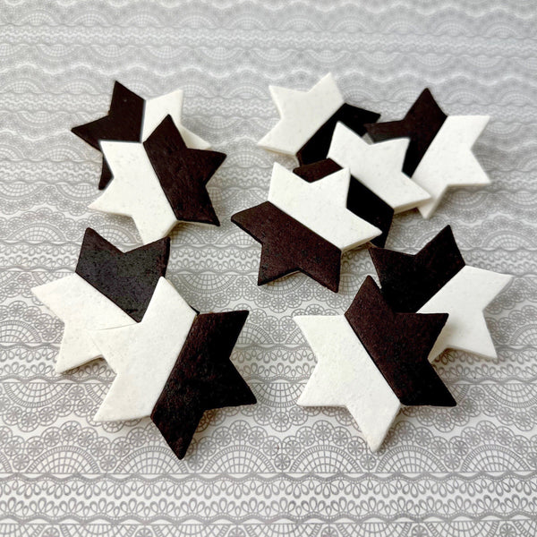 black & white stars of david marzipan piles