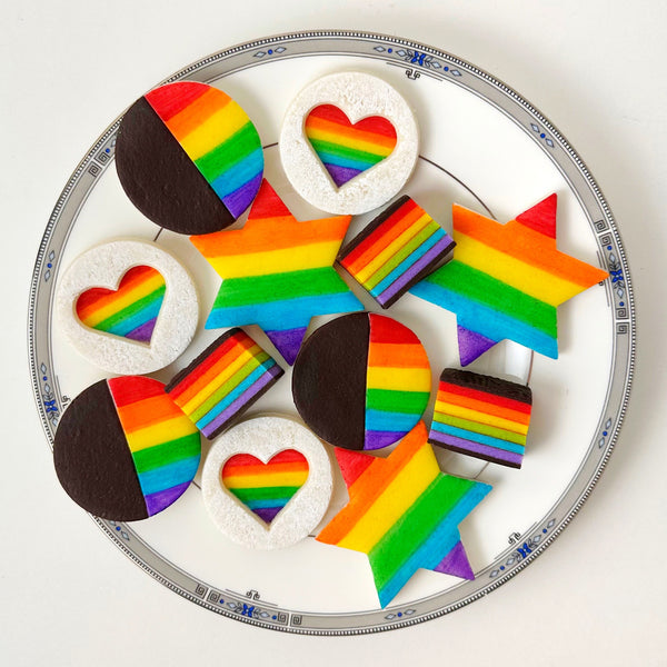 jewish pride marzipan cookie collection box  on a plate