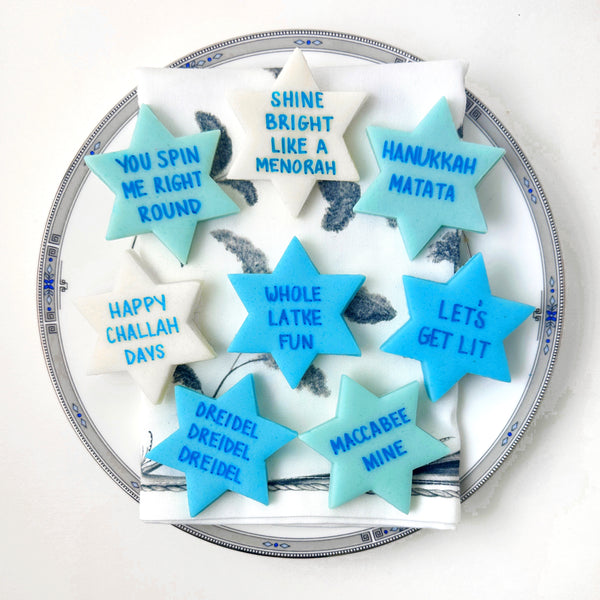 Hanukkah star of David conversation tiles