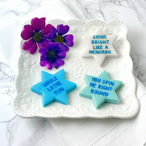 Hanukkah star of David conversation tiles