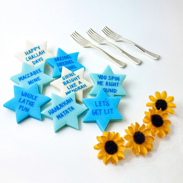Hanukkah star of David conversation tiles