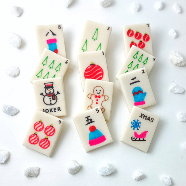 christmas mahjong tiles