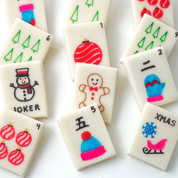 christmas mahjong tiles
