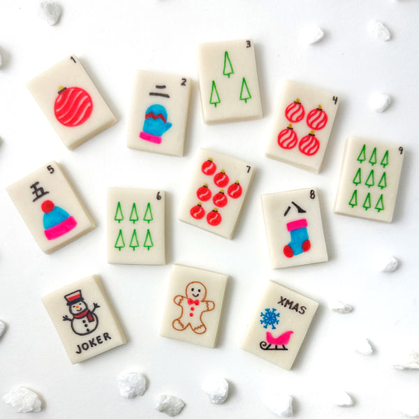 christmas mahjong tiles