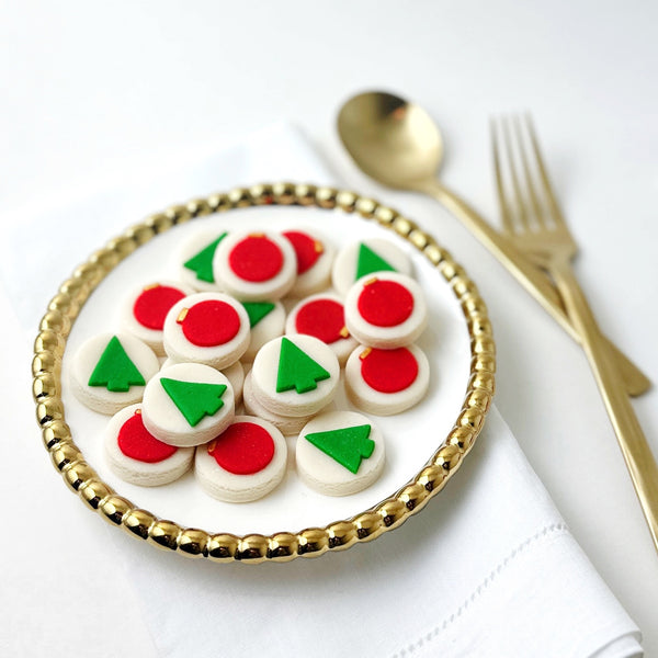 christmas ornament and tree candy bites