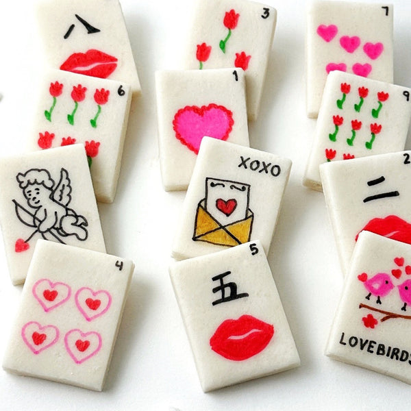valentine's day mahjong tiles