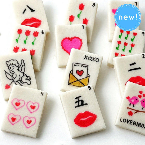valentine's day mahjong tiles