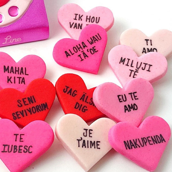 around the world "I love you" hearts