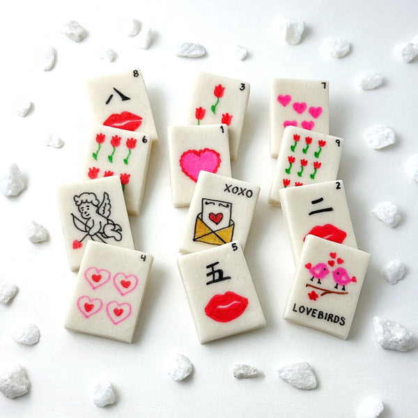 valentine's day mahjong tiles
