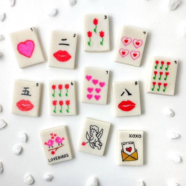 valentine's day mahjong tiles