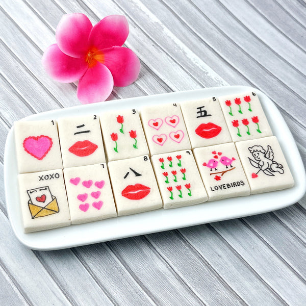 valentine's day mahjong tiles