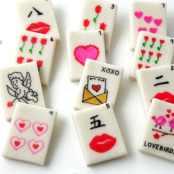 valentine's day mahjong tiles