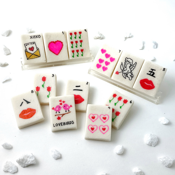 valentine's day mahjong tiles
