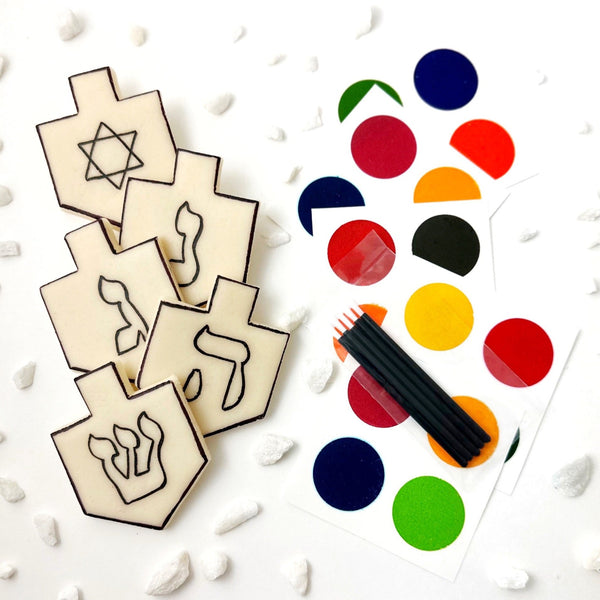 paint your own hanukkah dreidels with palettes