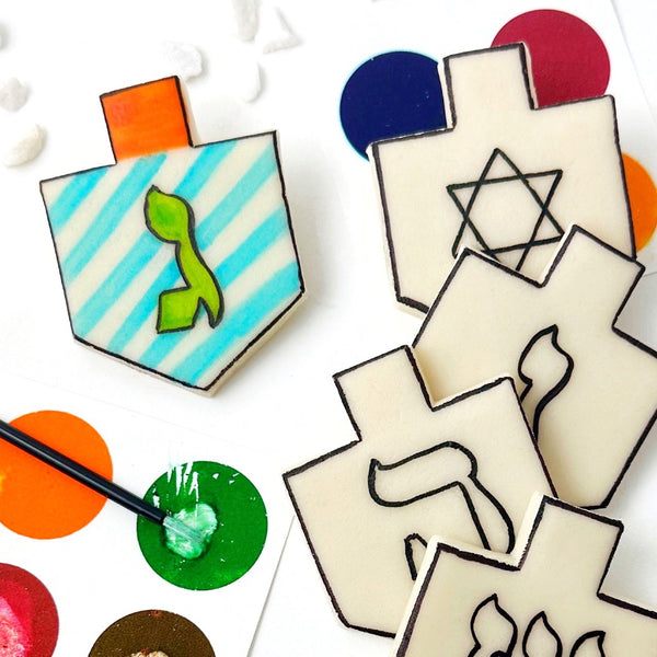 paint-your-own hanukkah dreidels