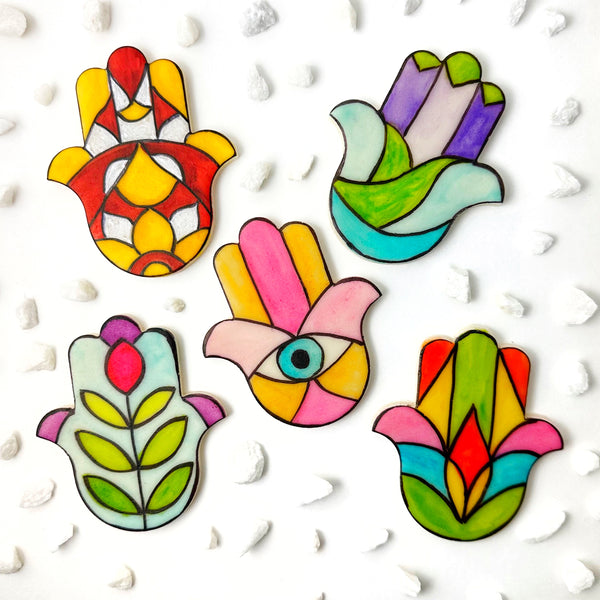 stained glass hamsa new as five