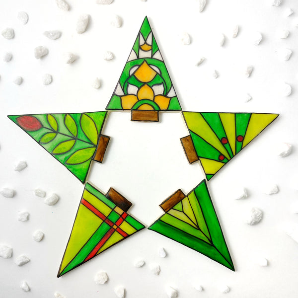 stained glass tree in  a star