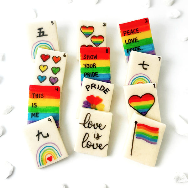 pride rainbow mahjong tiles