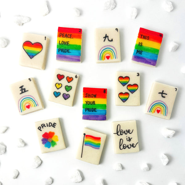 pride rainbow mahjong tiles