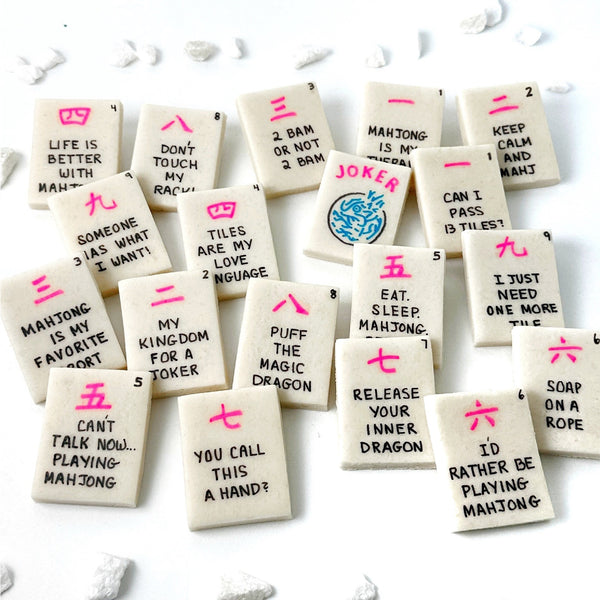 punny larger mahjong conversation tiles