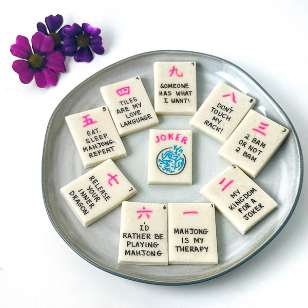 punny larger mahjong conversation tiles