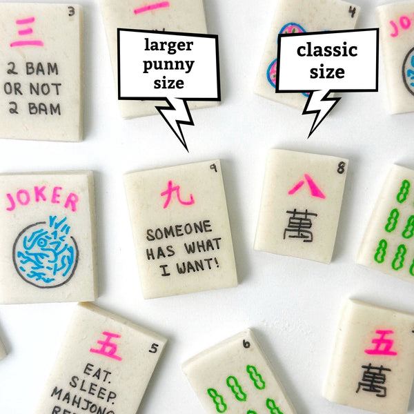 punny larger mahjong conversation tiles