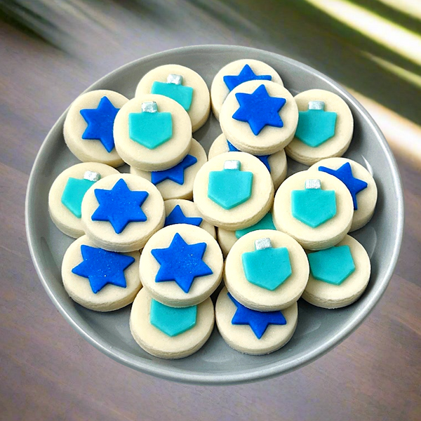 hanukkah dreidel and star candy bites