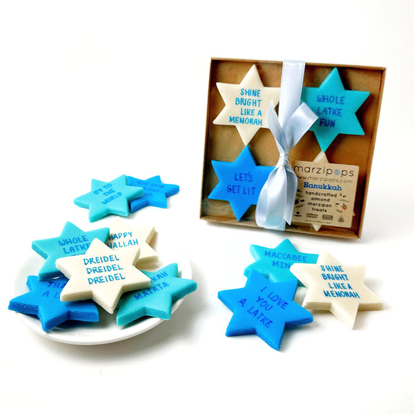 Hanukkah Star of David Marzipan Gift Box Basket for the Festival of Lights gorgeous Box