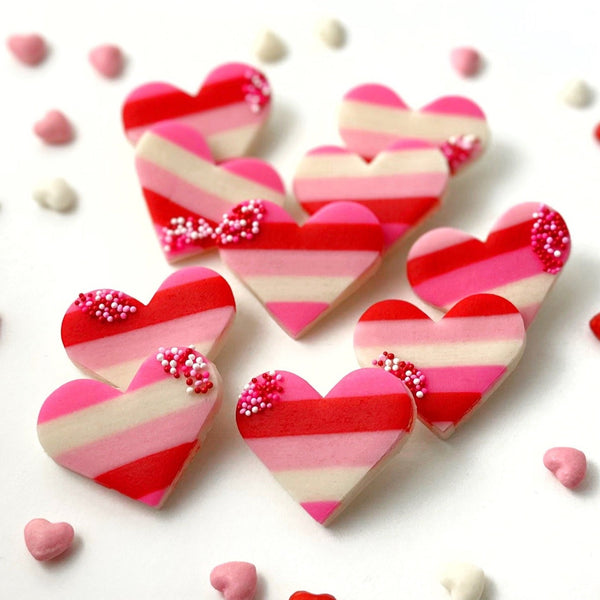 striped valentine's day hearts portrait