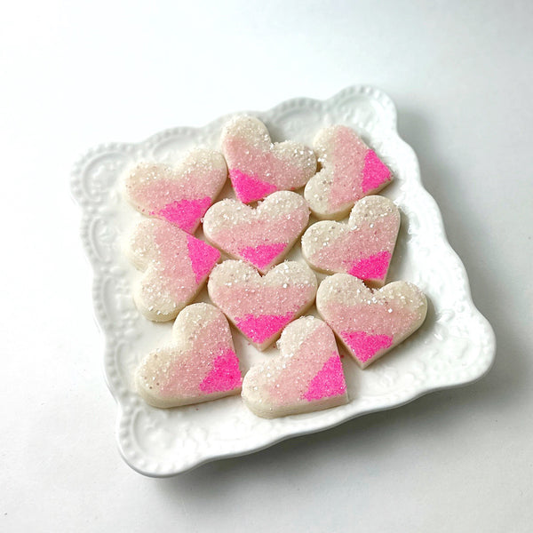 ombré  pink sugar hearts