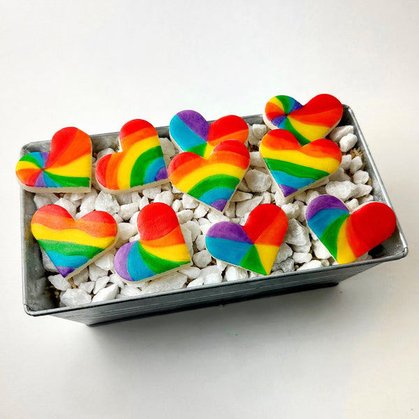 rainbow variety heart tiles