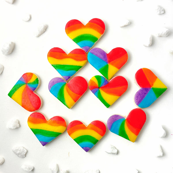 rainbow variety heart tiles