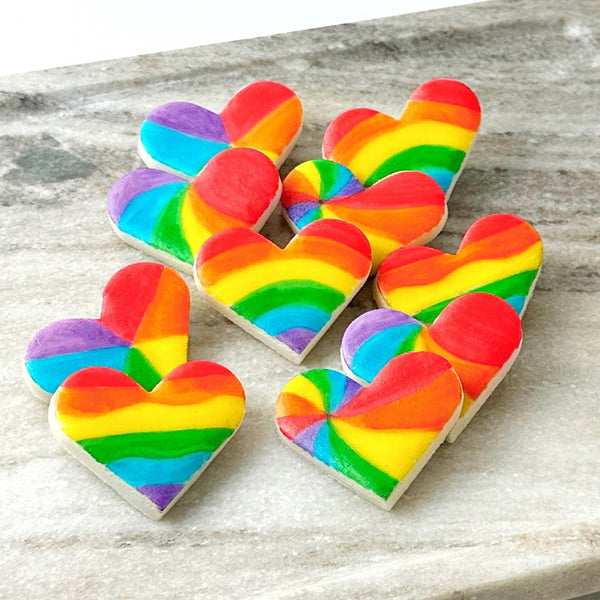 rainbow variety heart tiles