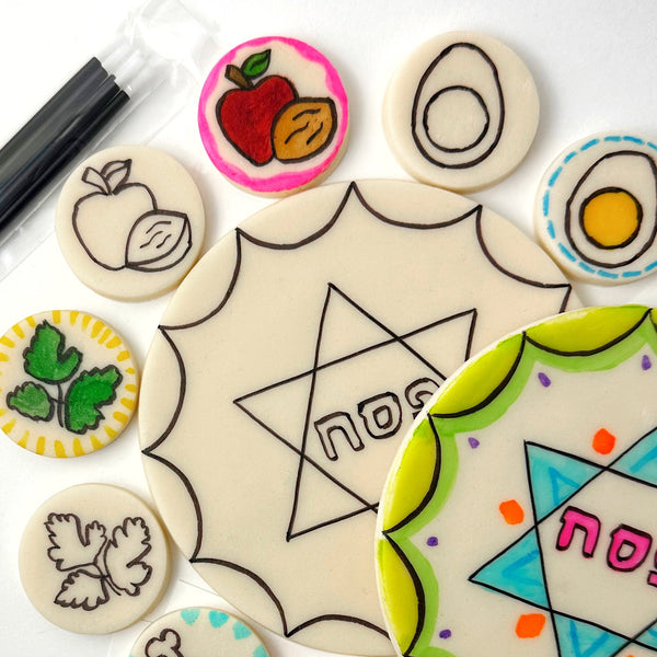 passover paint your own seder plate closeup