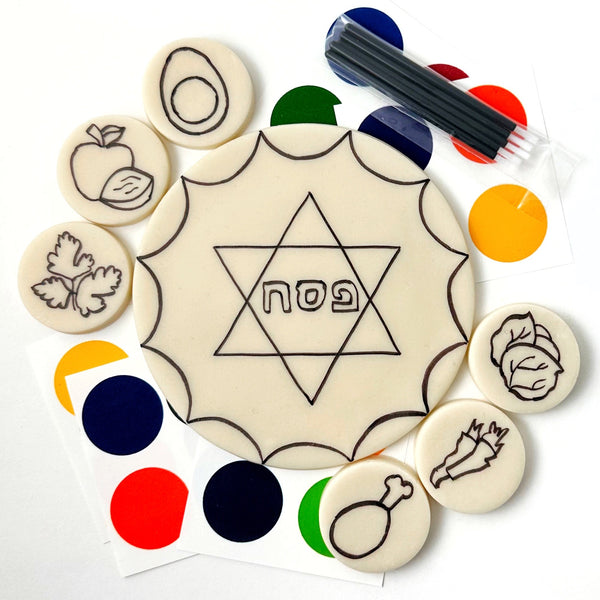 passover paint your own seder plate unpainted spread out