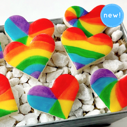 rainbow variety heart tiles