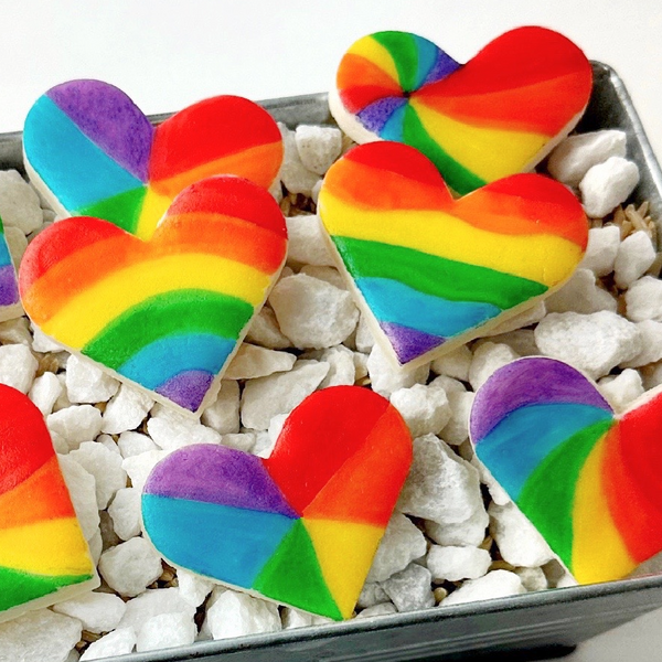 rainbow variety heart tiles