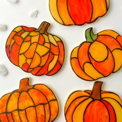 stained glass pumpkins