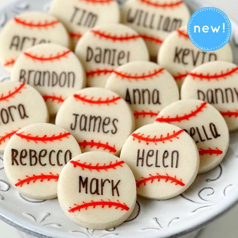 personalized baseball marzipan candy tiles new