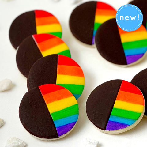 pride rainbow black & white cookies new