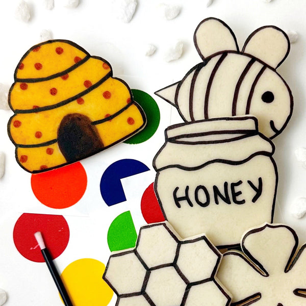 paint your own honeybee collection closeup