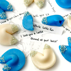 hanukkah fortune cookies closeup