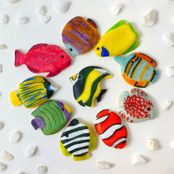 marzipan candy fish in a circle