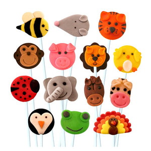 animal menagerie assorted marzipan candy lollipops